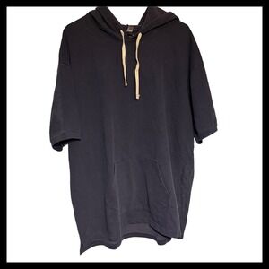 NWOT American Apparel Mens French Terry Short Sleeve Hoodie Pullover  Size-2XL